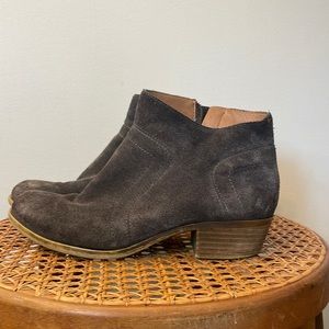 Lucky Brand Grey Suede Zip up booties - Size 7.5